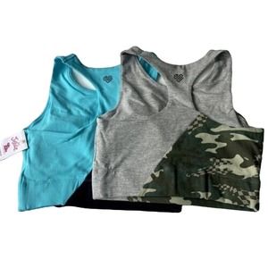 NWT Justice Sport Girls Size 28 Padded Sports Bra 2 Pack Racerback RETAIL: 16.00